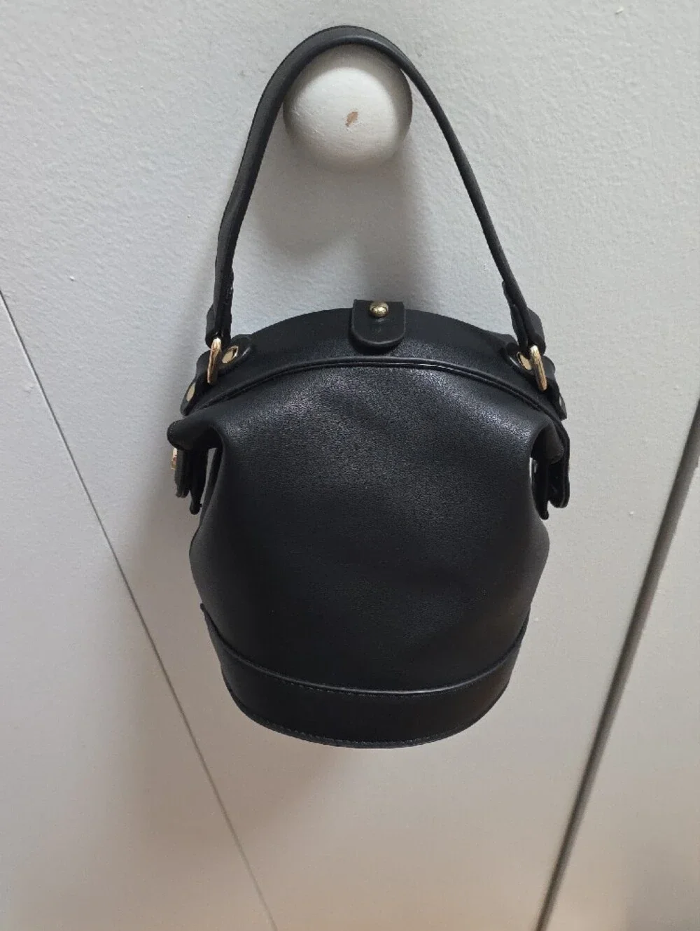 NWOT Small Black Top Closure Sachel with Top Handle Longer Strap Included